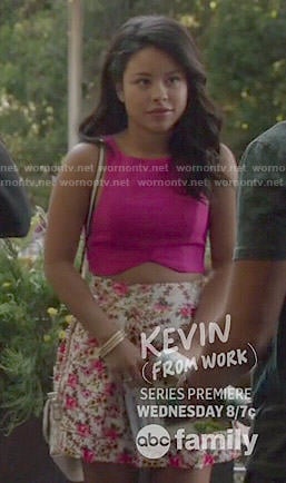 WornOnTV Marianas Pink Crop Top And Floral Skirt On The Fosters