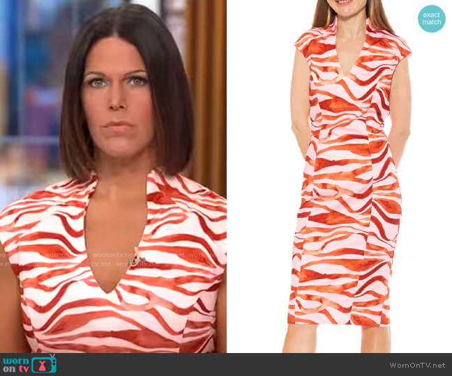 Wornontv Dana Jacobsons Orange Wavy Stripe Dress On Cbs Mornings