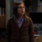 Amy’s brown striped cardigan on The Big Bang Theory