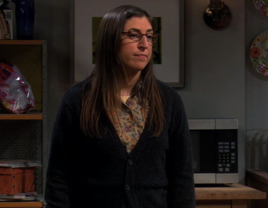 Amy's grey cardigan on The Big Bang Theory