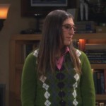 Amy’s green check sweater on The Big Bang Theory