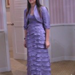 Amy’s purple gown tried on at the store  on The Big Bang Theory