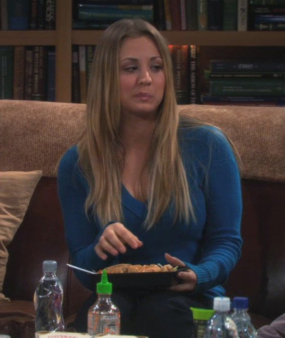 Penny's teal blue sweater on The Big Bang Theory