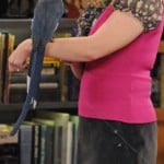 Bernadette’s hot pink vest and black skirt on The Big Bang Theory