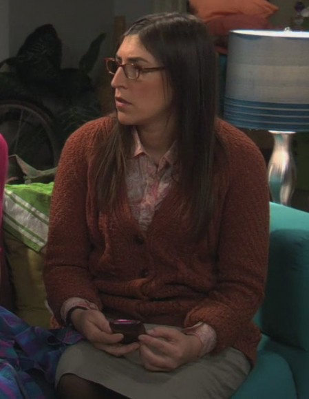Amy’s brown sweater on The Big Bang Theory.