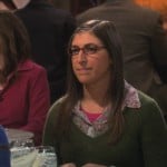 Amy’s green sweater on The Big Bang Theory