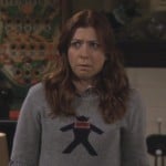 Lily’s grey sweater with character print on How I met your mother