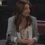 Lily’s grey jacket and bird print top on How I met your mother
