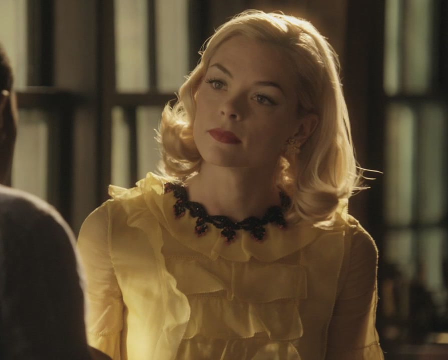 Lemon's yellow frill blouse with black necklace on Hart of Dixie