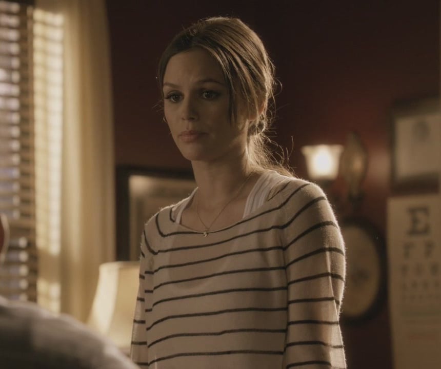 Zoe’s off shoulder striped sweater on Hart of Dixie