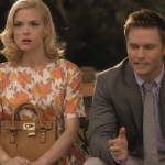Lemon’s brown lock bag and orange floral dress on Hart of Dixie