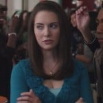 Annie’s teal cardigan with flowers on Community