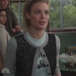 Britta’s grey and lace cardigan on Community