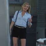 Jane’s black shorts and blue blouse on Happy Endings
