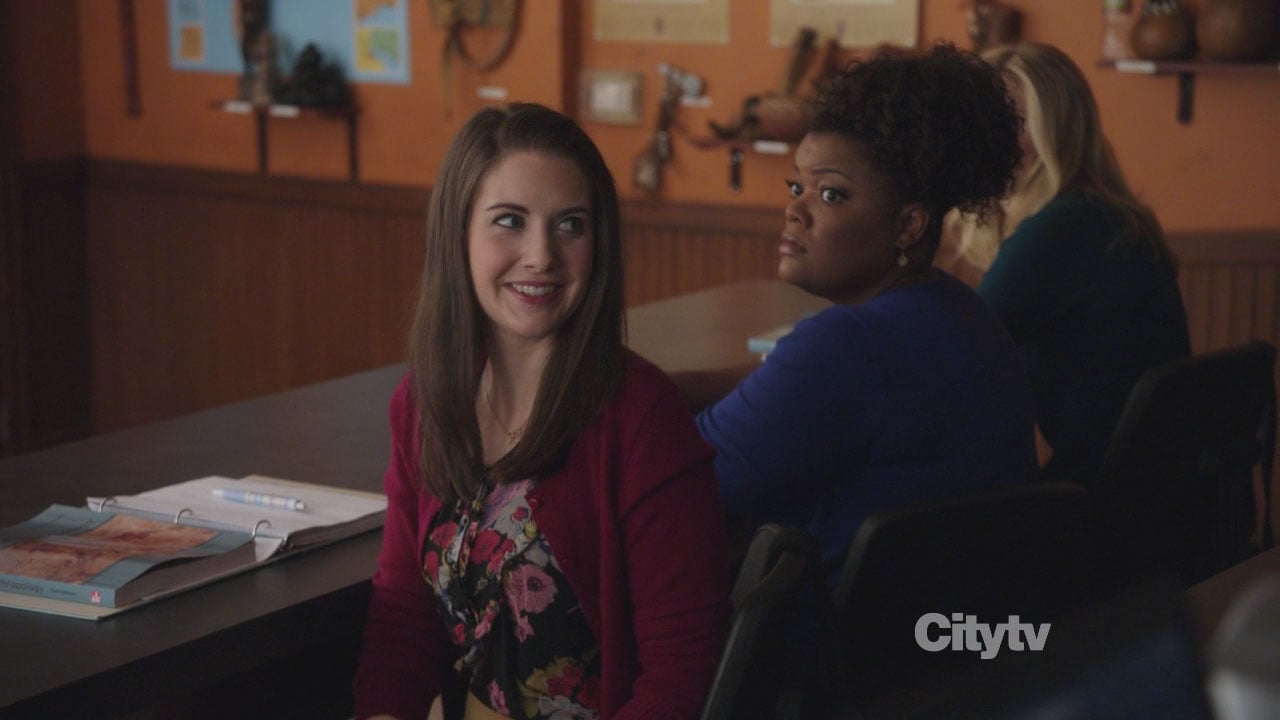 Annie’s pink cardigan on Community