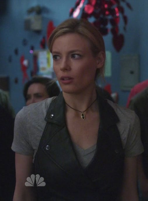 Britta's black leather vest on Community