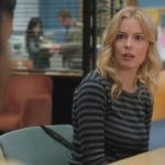 Britta’s grey and black stripe longsleeve top on Community