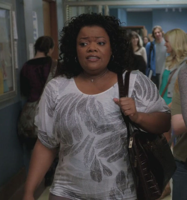 Shirley's feather print top on Community