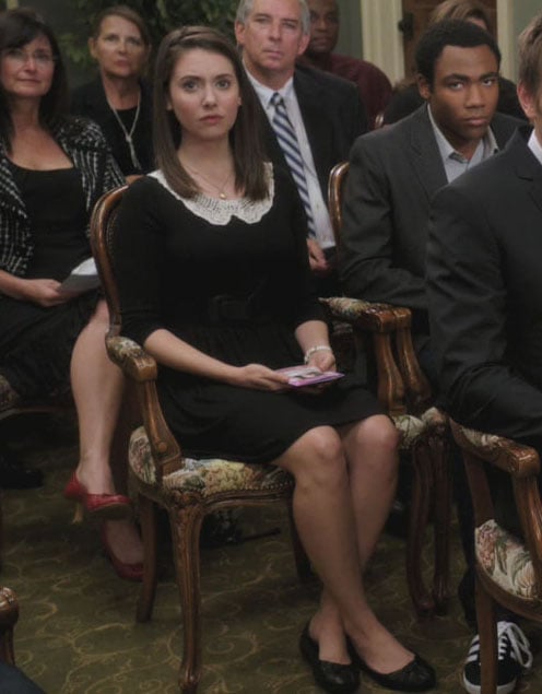Annie's black dress at the funeral on Community