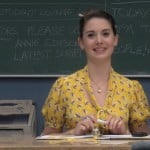 Annie’s yellow pussybow blouse on Community