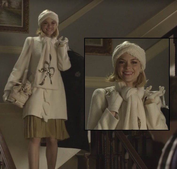 Lemon's white knit beanie and bow scarf on Hart of Dixie