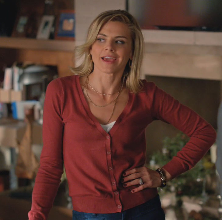 Jane's orange cardigan on Happy Endings