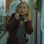 Alex’s burgundy blazer and scarf on Happy Endings