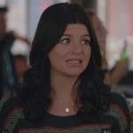 Penny’s grey and red striped sweater on Happy Endings