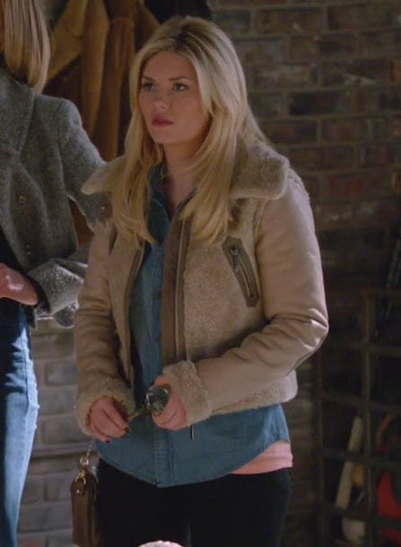 Alex's cream wool jacket on Happy Endings