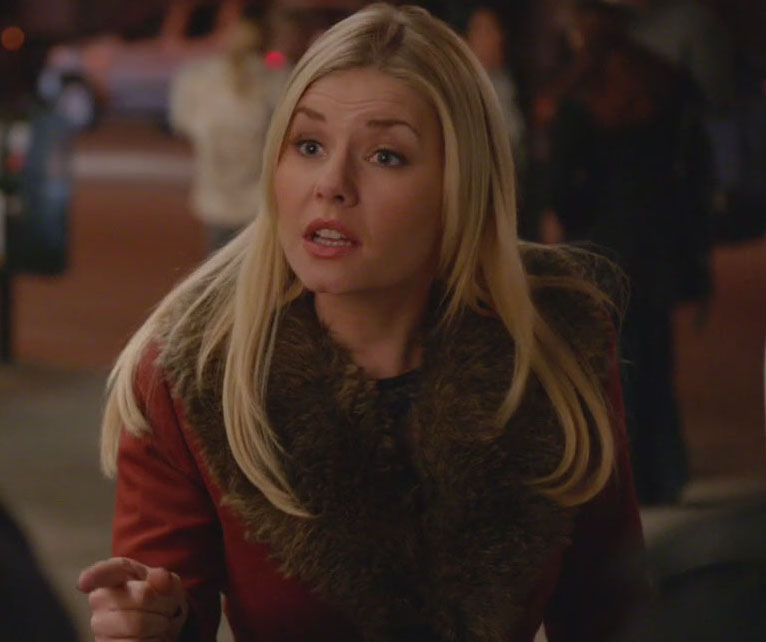 Alex's red jacket with big fur collar on Happy Endings
