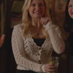Alex’s white crochet cardigan on Happy Endings