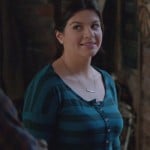 Jane’s teal and turquoise striped top on Happy Endings