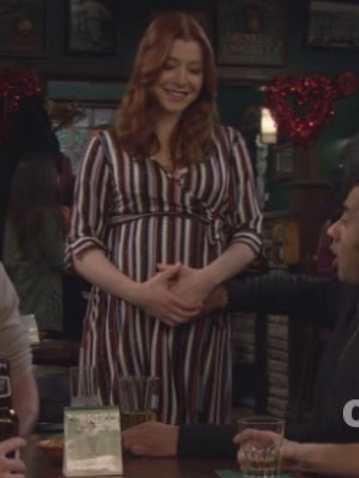 Lily’s striped maternity dress on How I Met Your Mother