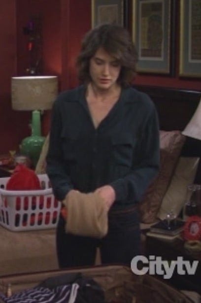 Robin's navy blue blouse with pockets on How I Met Your Mother