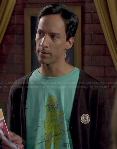 Abed's green Jetty graphic t-shirt on Community