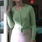 Mary’s spotted dress and green cardigan on Once Upon A Time