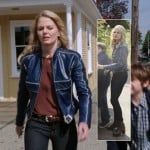 Emma’s blue leather jacket and brown ankle boots on Once Upon A Time