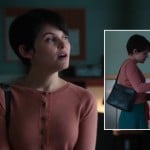 Mary’s orange cardigan over teal blue skirt/dress on Once Upon a Time