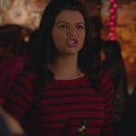 Penny’s red thin stripe top on Happy Endings