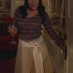 Penny’s cream maxi skirt and striped top on Happy Endings