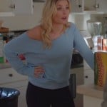 Alex’s pastel blue off shoulder sweater on Happy Endings