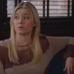 Alex’s brown knit sweater on Happy Endings