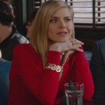 Jane’s red top and gold bracelet on Happy Endings