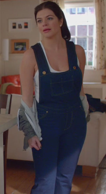 Penny's denim overalls from Happy Endings