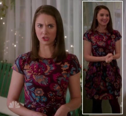 WornOnTV: Annie’s purple and pink floral print dress on Community ...