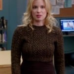Britta’s brown cropped knit sweater on Community