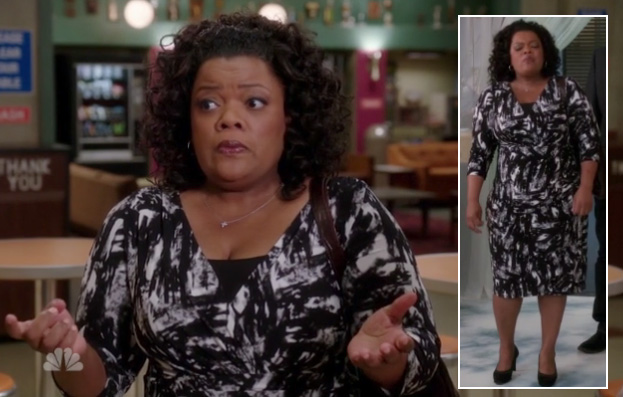 Shirley's black and white wrap dress on Community