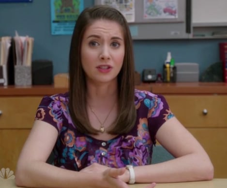 Annie's purple floral top on Community