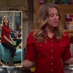 Penny’s red button up shirt and brown boots on The Big Bang Theory