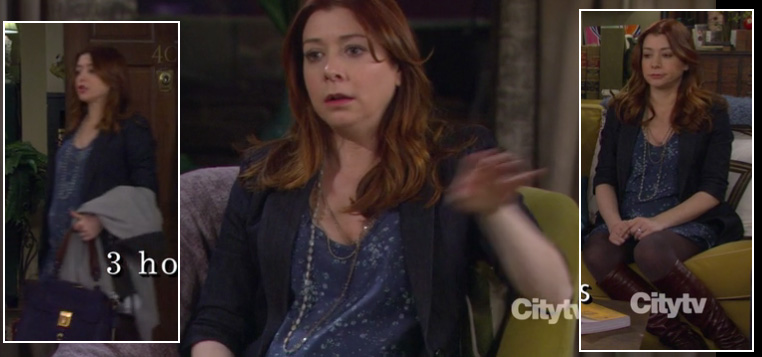 Lily’s blue spotty dress and blazer on How I Met Your Mother